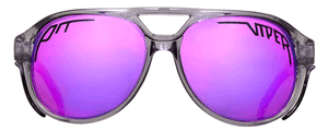 PIT046 PIT VIPER THE EXCITERS SMOKE SHOW CLEAR DARK GREY / PURPLE REVO POLARIZED