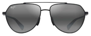 MJM126 MAUI JIM WAIWAI 634-02 MATTE BLACK WITH GREY / NEUTRAL GREY