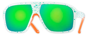 PIT049 PIT VIPER THE FLIGHT OPTICS SOUTH BEACH  WHITE ORANGE WITH GREEN SPOT / BLUE GREEN