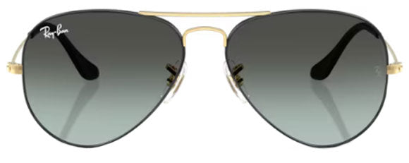 RB569 RAY-BAN AVIATOR LARGE METAL RB3025 9271GK 58 BLACK ON ARISTA / BLUE VINTAGE GRADIENT BLACK