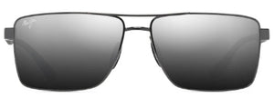 MJM162 MAUI JIM PIHA DSB621-02 60 SHINY GUNMETAL BLACK / DUAL MIRRORED SILVER BLACK