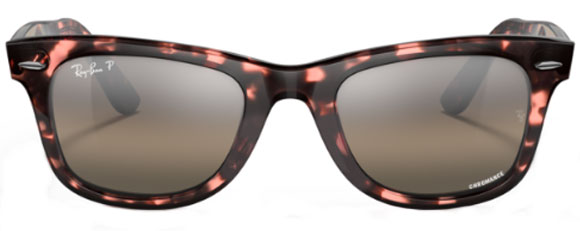 RB125 RAY-BAN WAYFARER RB2140 1334G3 50 PINK HAVANA / CLEAR GRADIENT DARK GRAY POLARIZED