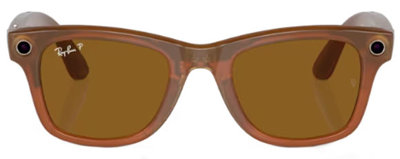 RB346 RAY-BAN META WAYFARER RW4008 670683 53 SHINY CARAMEL / BROWN POLARIZED