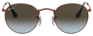 H29 RAY-BAN ROUND METAL  RB3447 900396 53 BRONZE COPPER  /  BLUE