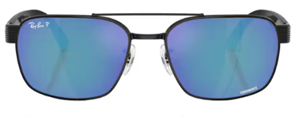 RB543 RAY-BAN RB3751CH 002/4L 61 BLACK / GREY MIRROR BLUE POLARIZED