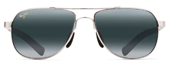 MJ187 MAUI JIM GUARDRAILS 327-17 58 SILVER WITH BLUE AND LIGHT BLUE / NEUTRAL GREY