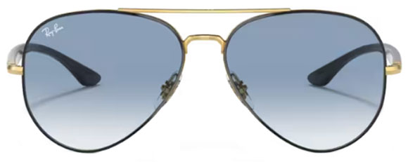 RB578 RAY-BAN RB3675 90003F 58 BLACK ON GOLD / LIGHT BLUE