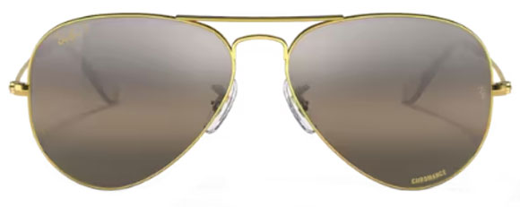 RB554 RAY-BAN AVIATOR LARGE METAL RB3025 9196G3 58 LEGEND GOLD /  CLEAR GRADIENT GREY POLARIZED