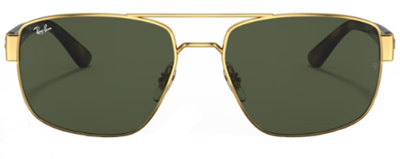 Z96 RAY-BAN RB3663 001/31 60 GOLD / GREEN