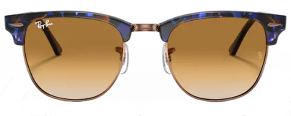 RB139 RAY-BAN CLUBMASTER RB3016 125651 49 SPOTTED BROWN BLUE  CLEAR GRADIENT BROWN