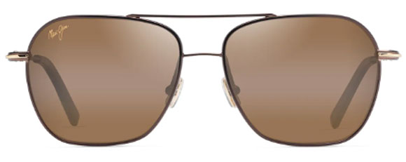 MJM007 MAUI JIM MANO H877-01 58 DARK BROWN WITH GOLD STRIPE / HCL BRONZE