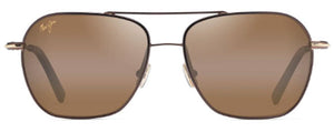 MJM007 MAUI JIM MANO H877-01 58 DARK BROWN WITH GOLD STRIPE / HCL BRONZE