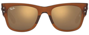 RB015 RAY-BAN MEGA WAYFARER RB0840S 663693 51 TRANSPARENT BROWN / LIGHT BROWN MIRRORED GOLD