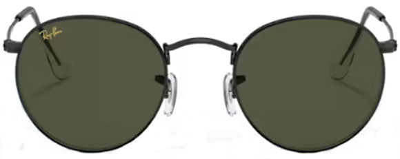 D346 RAY-BAN ROUND METAL RB3447 919931 53 BLACK / G-15 GREEN