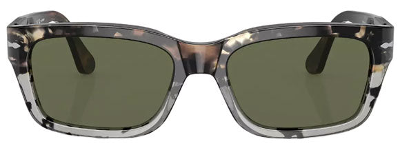 PO123 PERSOL PO3301S 115958 57 BROWN CUT GREY TORTOISE / GREEN POLARIZED