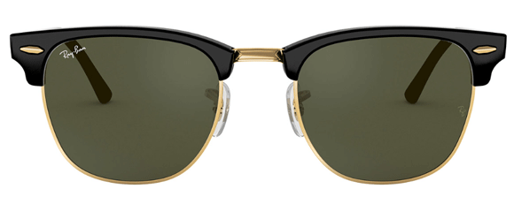 F9 RAY-BAN CLUBMASTER RB3016 W0365 51 BLACK ON ARISTA / G-15 GREEN