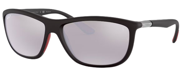 H152 RAY-BAN FERRARI RB8351M F602H3 60 BLACK / BROWN MIRRORED SILVER POLARIZED