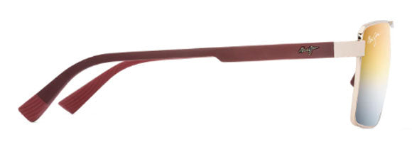 MJM163 MAUI JIM PIHA DGS621-16 60 SHINY GOLD BURGUNDY / DUAL MIRRORED GOLD SILVER