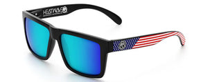 HW21 HEAT WAVE XL VISE Z87 E_XLVIS_USA_09 BLACK WITH USA STARS & STRIPES ARMS / GALAXY BLUE