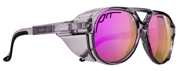 PIT046 PIT VIPER THE EXCITERS SMOKE SHOW CLEAR DARK GREY / PURPLE REVO POLARIZED