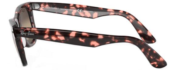 RB125 RAY-BAN WAYFARER RB2140 1334G3 50 PINK HAVANA / CLEAR GRADIENT DARK GRAY POLARIZED