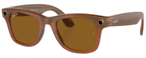 RB346 RAY-BAN META WAYFARER RW4008 670683 53 SHINY CARAMEL / BROWN POLARIZED