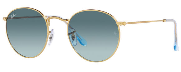 RB175 RAY-BAN ROUND METAL RB3447 001/3M 50 GOLD  BLUE