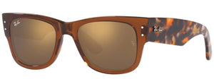 RB015 RAY-BAN MEGA WAYFARER RB0840S 663693 51 TRANSPARENT BROWN / LIGHT BROWN MIRRORED GOLD