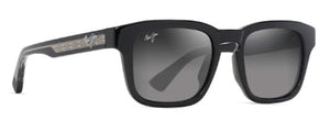 MJM156 MAUI JIM MALUHIA GS643-14 52 SHINY BLACK WITH TRANS LIGHT GREY  / NEUTRAL GREY