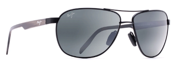 MJM078 MAUI JIM CASTLES 728-2M 61 MATTE  BLACK  / NEUTRAL GREY