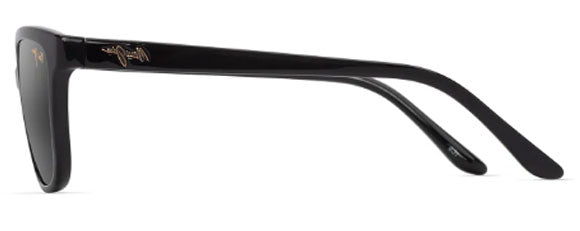 MJM166 MAUI JIM HONI 758-02 SHINY BLACK / NEUTRAL GREY