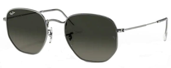 B102A RAY-BAN HEXAGONAL RB3548N 004/71 51 GUNMETAL / LIGHT GRAY GRADIENT DARK GRAY