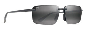 MJM144 MAUI JIM LAULIMA ASIAN FIT 656-02A 61 MATTE BLACK / NEUTRAL GREY