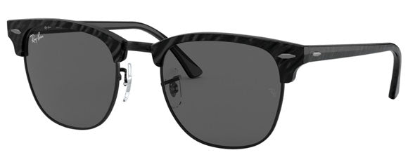 RB141 RAY-BAN CLUBMASTER RB3016 1305B1 51 WRINKLED BLACK ON BLACK  DARK GRAY