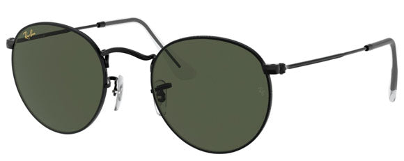 D264 RAY-BAN ROUND METAL RB3447 919931 53 BLACK / G-15 GREEN