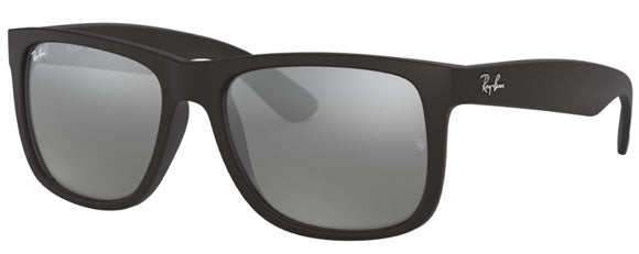 Z29 RAY-BAN JUSTIN RB4165 622/6G 58 BLACK /  GRAY MIRRORED SILVER