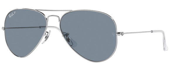 EB045 RAY-BAN AVIATOR RB3025 003/02 58 SILVER / BLUE POLARIZED