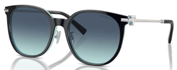 T173 TIFFANY TF4224D 80559S 56 BLACK ON TIFFANY BLUE  / AZURE GRADIENT BLUE