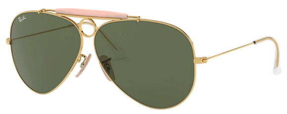 RB301 RAY-BAN SHOOTER RB3138 001 62 ARISTA  /  G-15 GREEN