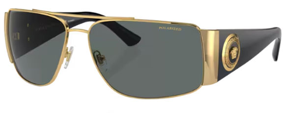 V3 VERSACE VE2163 100281 63 GOLD / GRAY POLARIZED