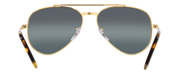 RB314 RAY-BAN NEW AVIATOR RB3625 9196G6 58 LEGEND GOLD  / POLARIZED CLEAR GRADIENT DARK BLUE