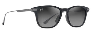 MJM130 MAUI JIM MANA OLANA GS623-02 51 SHINY BLACK WITH GUNMETAL / NEUTRAL GREY