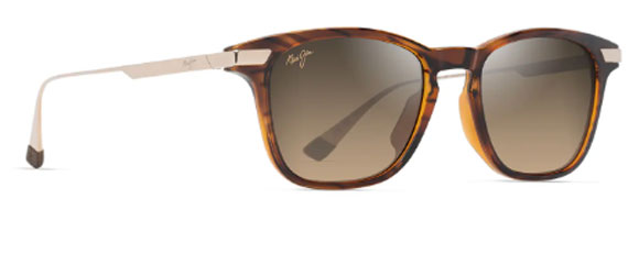 MJM139 MAUI JIM MANA OLANA HS623-10 51 SHINY DARK HAVANA WITH GOLD  / HCL BRONZE