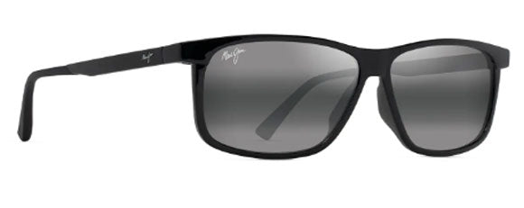 MJM129 MAUI JIM PULAMA 618-02 59 SHINY BLACK  / NEUTRAL GREY