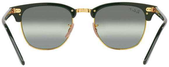 RB174 RAY-BAN CLUBMASTER RB3016 1368G4 55 GREEN ON GOLD  SILVER  GREEN POLARIZED