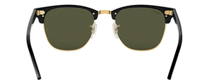 RB158 RAY-BAN CLUBMASTER RB3016 W0365 49 BLACK ON ARISTA  G-15 GREEN