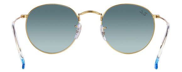 EB001 RAY-BAN ROUND METAL RB3447 001/3M 53 GOLD / BLUE