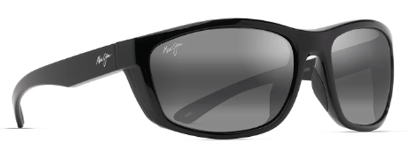 MJM065 MAUI JIM NUU LANDING 869-02 62 BLACK GLOSS WITH RUBBER  / NEUTRAL GREY