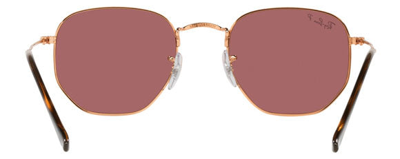 D53 RAY-BAN HEXAGONAL RB3548N 9202AF 51 ROSE GOLD /  PURPLE POLARIZED