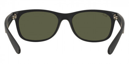 A57 RAY-BAN NEW WAYFARER RB2132 622/30 55 RUBBER BLACK  LIGHT GREEN MIRRORED SILVER